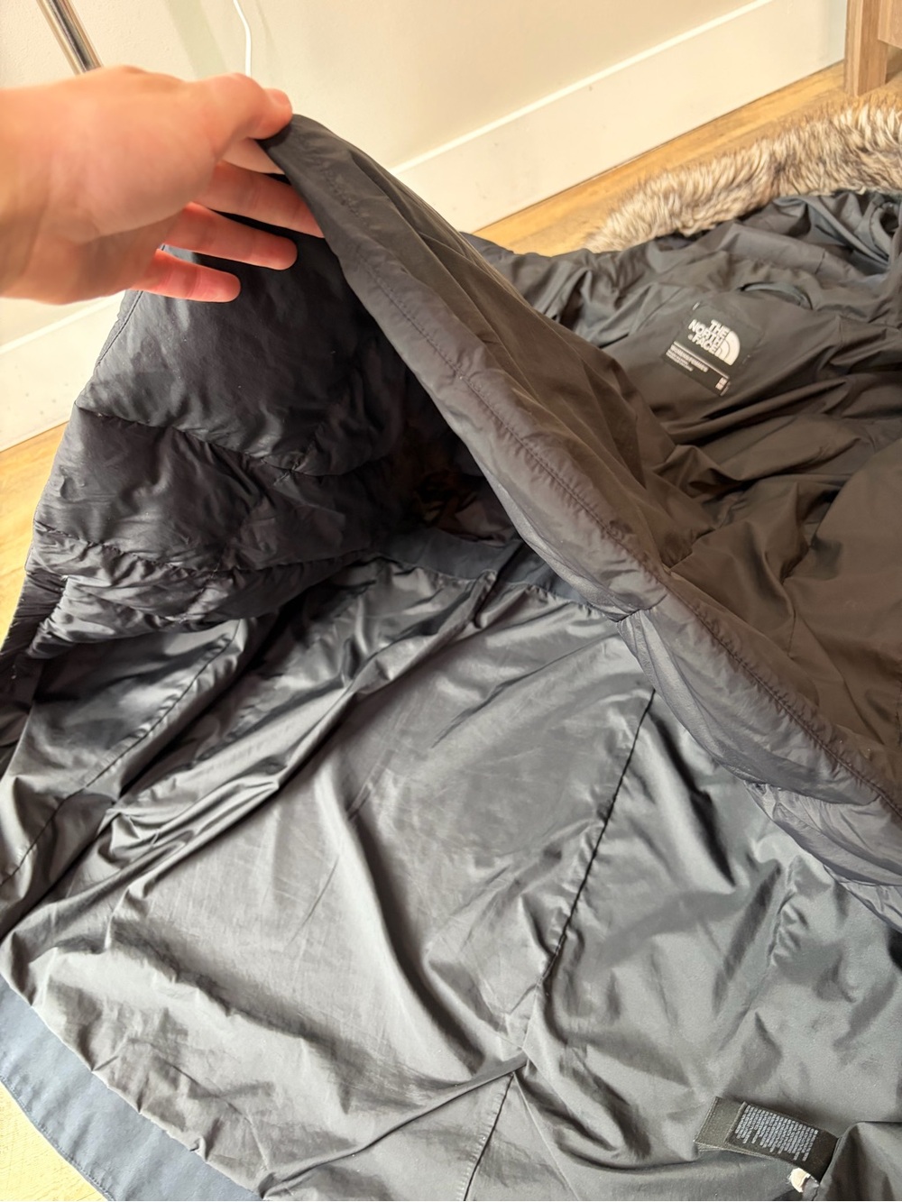 The North Face Black Goose Down Parka Longline Jacket - Picture 7 of 16